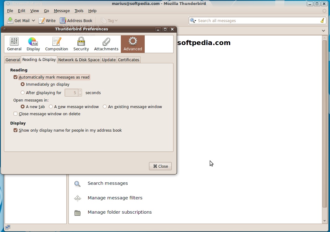 mozilla thunderbird email client linux