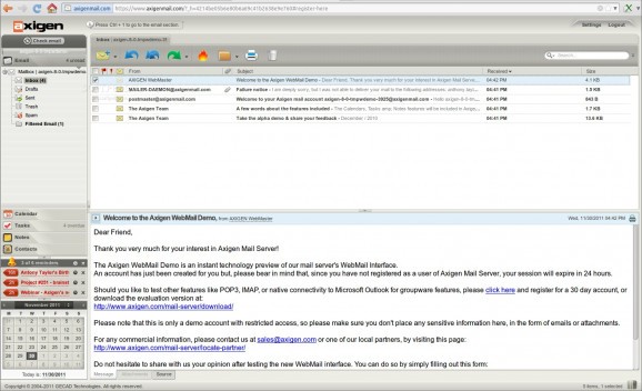 AXIGEN Mail Server Business Edition screenshot
