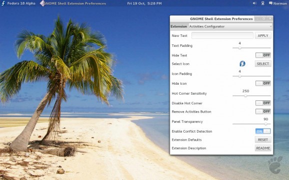 Activities Configurator screenshot