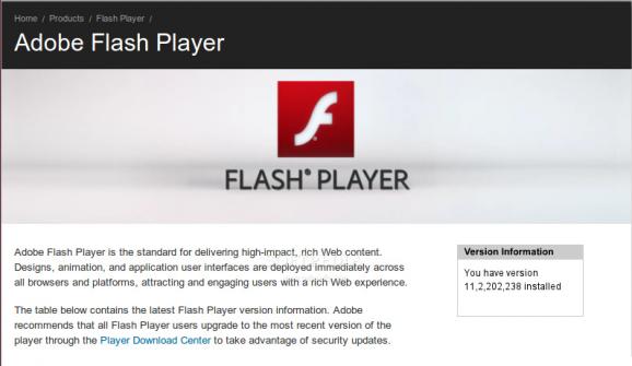 Adobe Flash Player for 64-bit screenshot