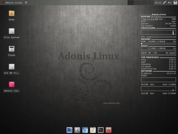 Adonis Linux Xfce screenshot
