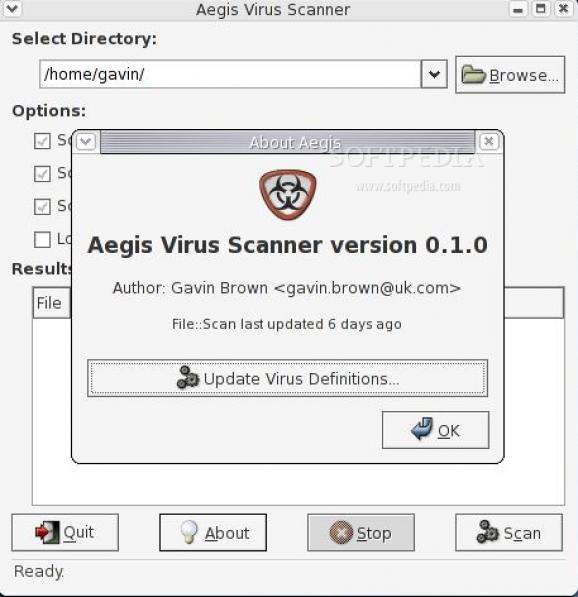 Aegis Virus Scanner screenshot