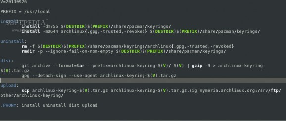 Arch Linux Keyring screenshot