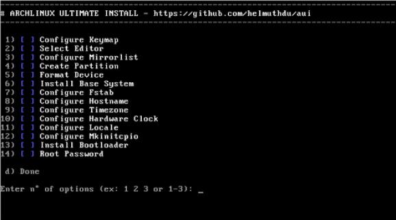 Archlinux Ultimate Install Script screenshot