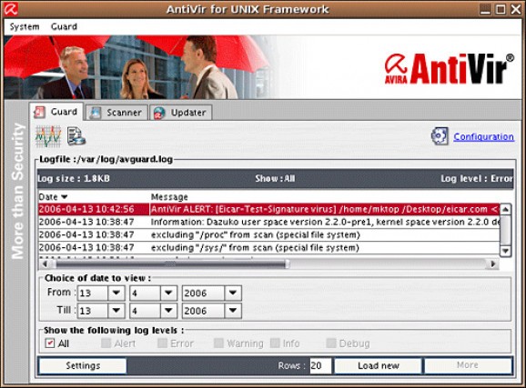 Avira AntiVir Professional screenshot