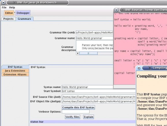 BNF for Java screenshot