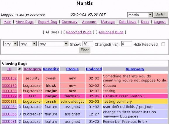Bitnami Mantis Module screenshot