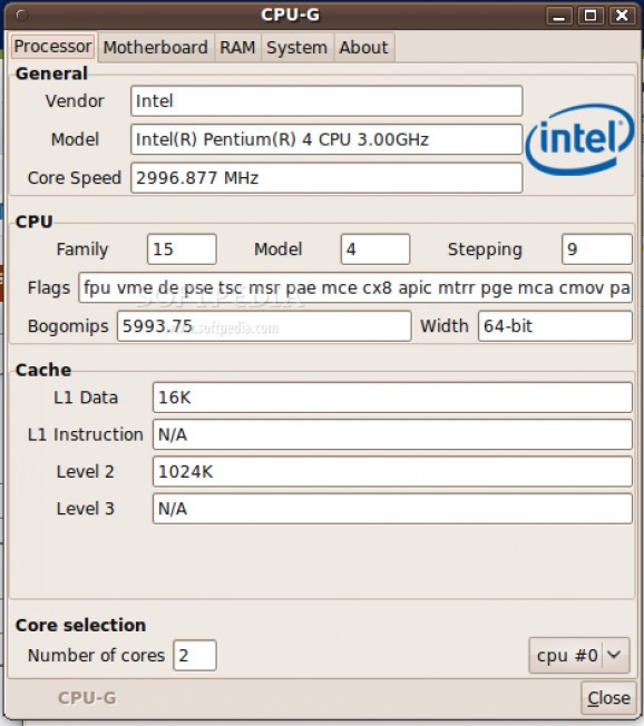 CPU-G screenshot