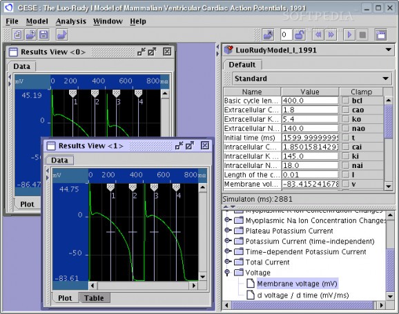 Cell Electrophysiology Simulation Environment screenshot