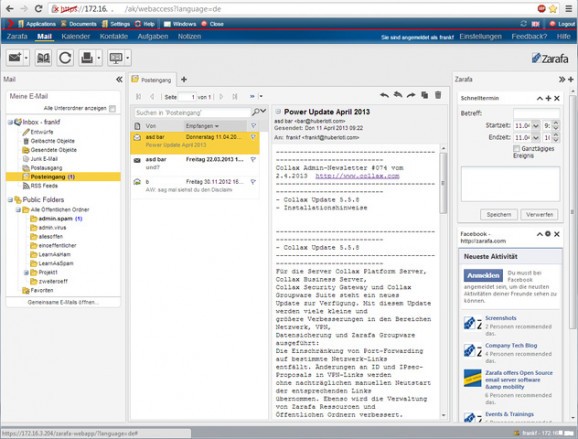 Collax Groupware Suite screenshot