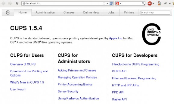 Common UNIX Printing System screenshot