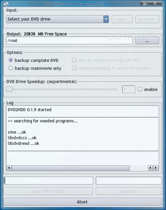 DVD2HDD screenshot
