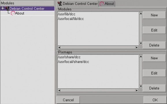 Debian Control Center screenshot