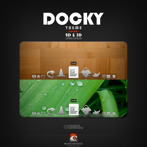 Docky theme: Doo Bop (2D, 3D, 2 colors) screenshot