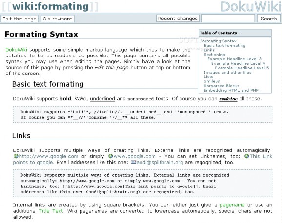 DokuWiki screenshot
