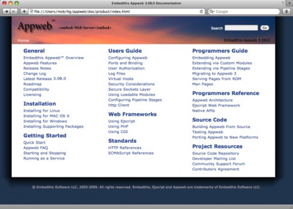 Appweb screenshot