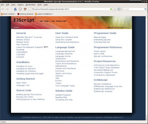 Embedthis Ejscript screenshot