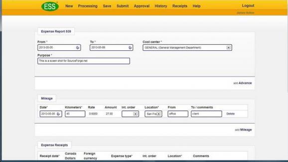 Expense Submittal System screenshot
