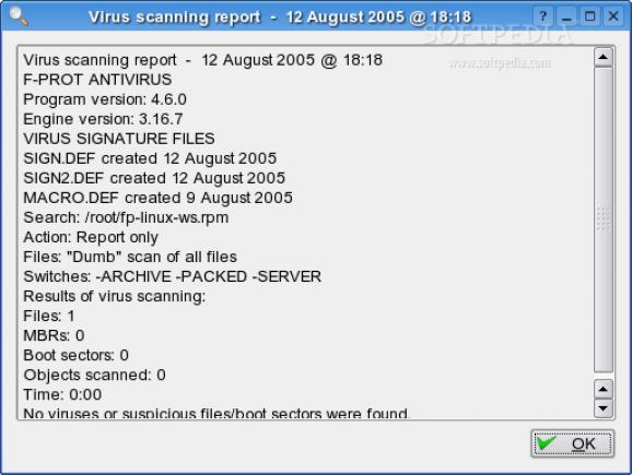F-Prot Antivirus for Linux Workstations screenshot