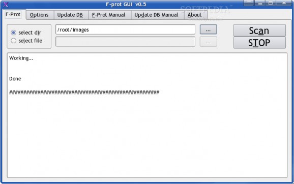 F-Prot GUI screenshot