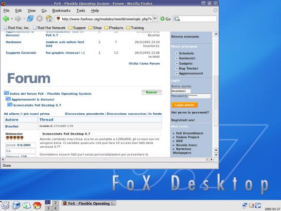 FoX Linux screenshot