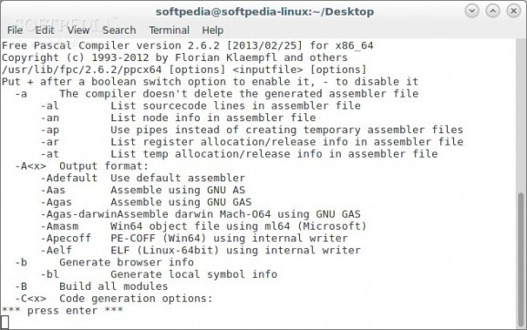 Free Pascal Compiler screenshot
