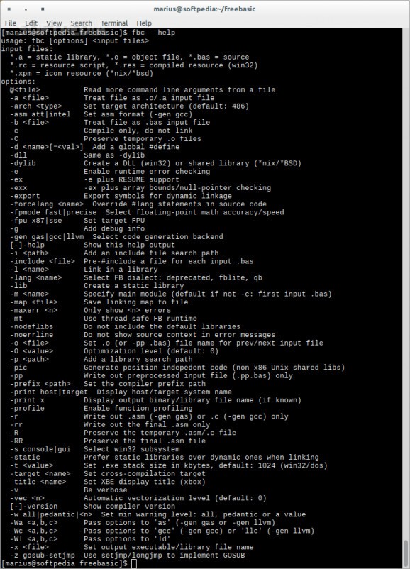 FreeBASIC Compiler screenshot