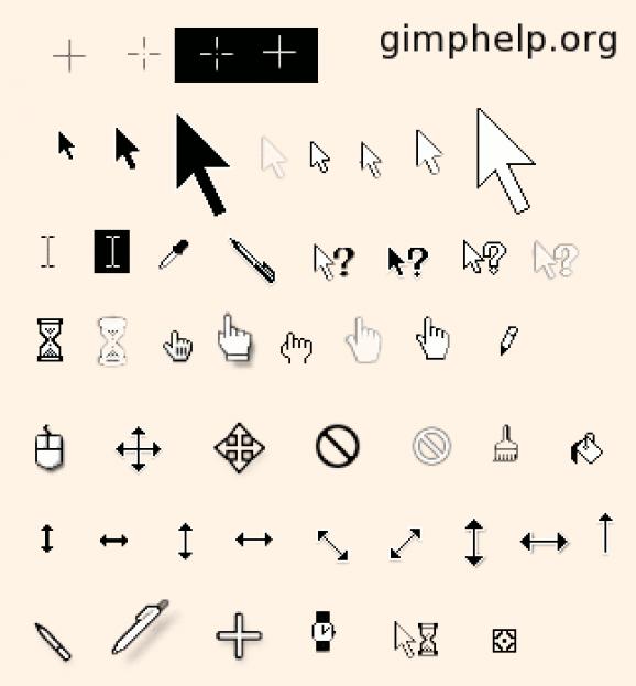 GIMP cursor brushes screenshot