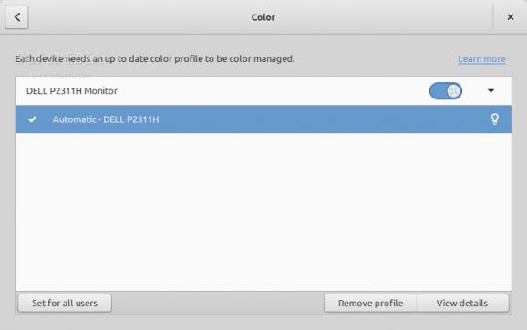 GNOME Color Manager screenshot