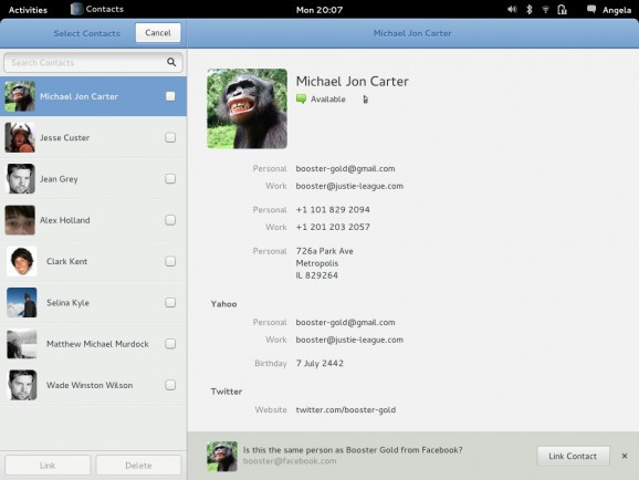 GNOME Contacts screenshot