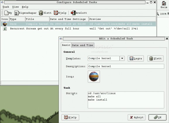 GNOME Schedule screenshot