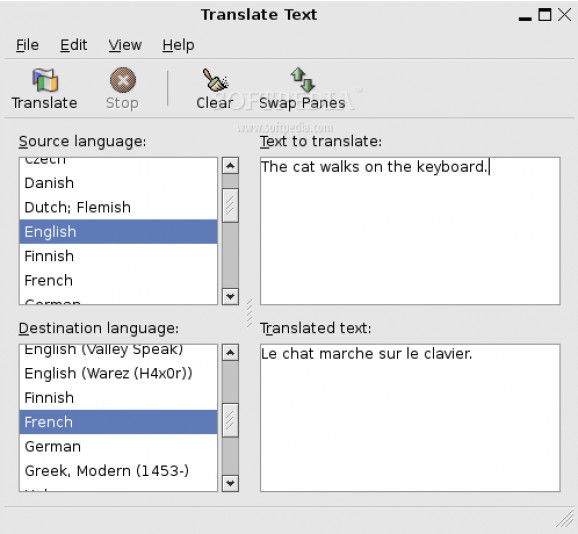 GNOME Translate screenshot
