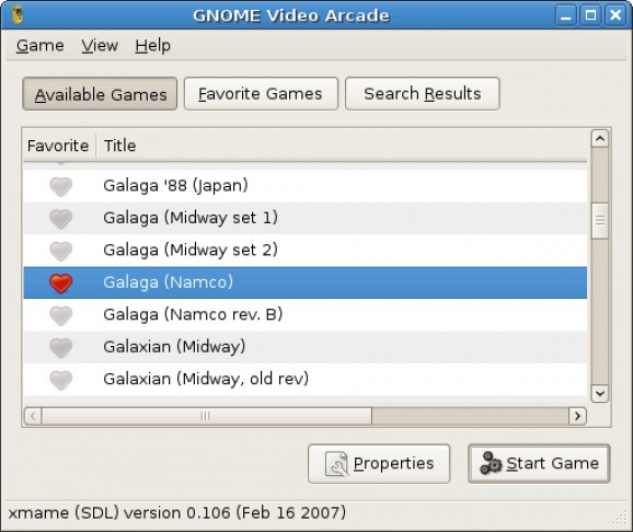 GNOME Video Arcade screenshot