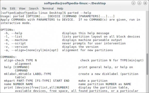 GNU Parted screenshot