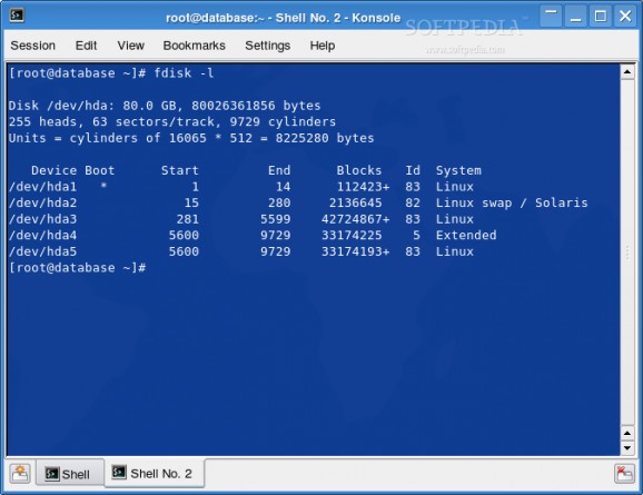GNU fdisk screenshot