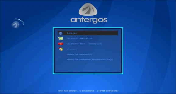 GRUB2 Theme: Antergos-Bluez screenshot