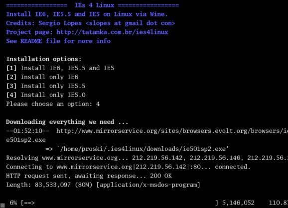 IEs for Linux screenshot