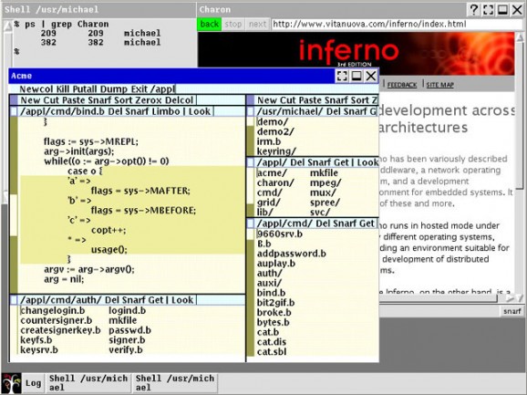 Inferno Operating System screenshot