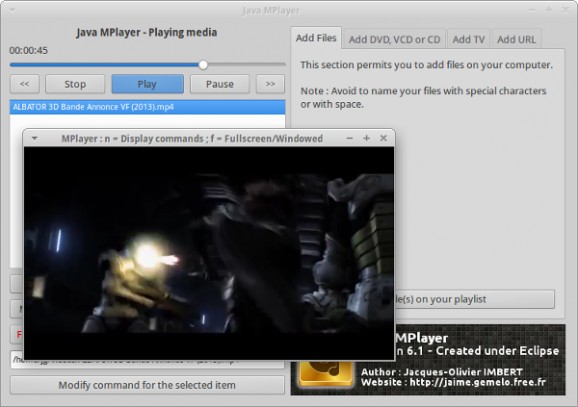 Java MPlayer screenshot