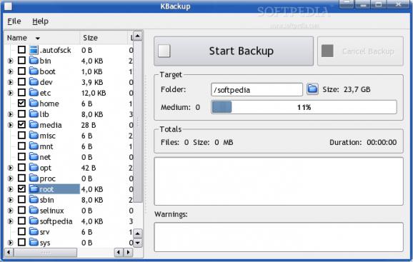 KBackup screenshot