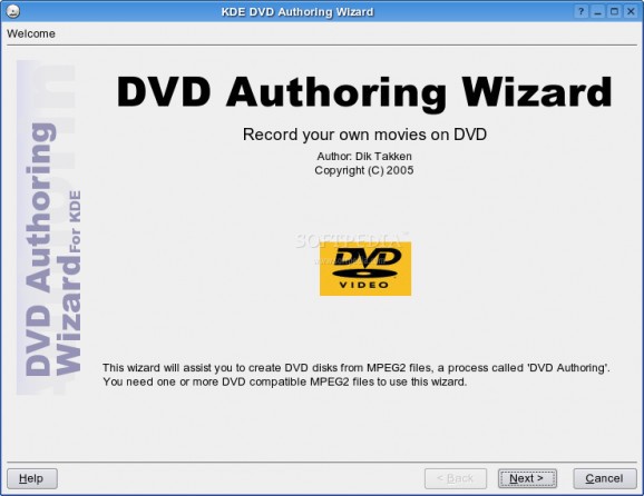 KDE DVD Authoring Wizard screenshot