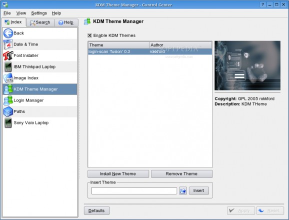 KDM Theme Manager screenshot