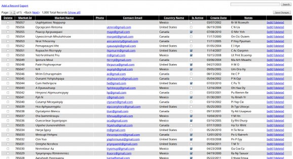 Lazy Mofo PHP MySQL Datagrid screenshot