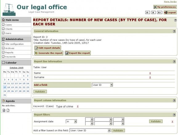 Legal Case Management System screenshot