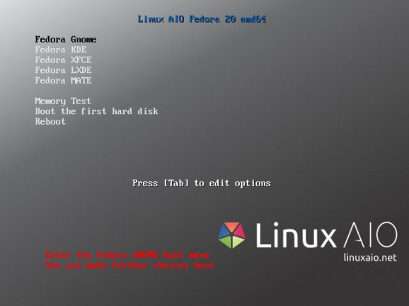 Linux AIO Fedora screenshot