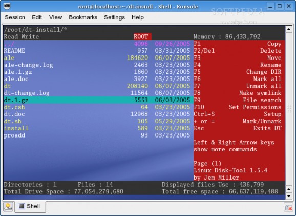 Linux DiskTool screenshot