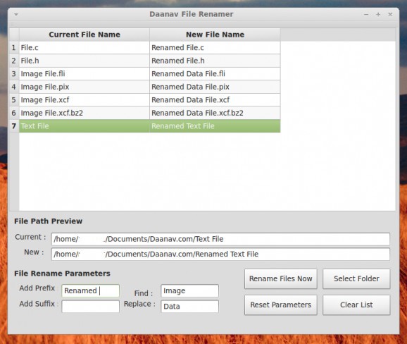 Linux File Renamer screenshot
