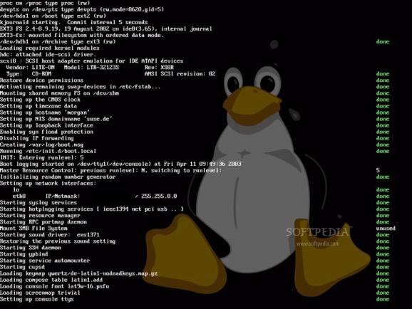 Linux graphical bootsplash screenshot