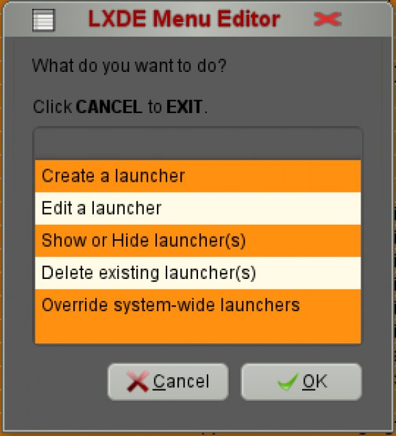 LxMenuEditor screenshot