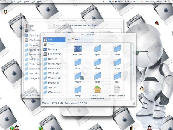 Mac menubar for GNOME/Xfce screenshot